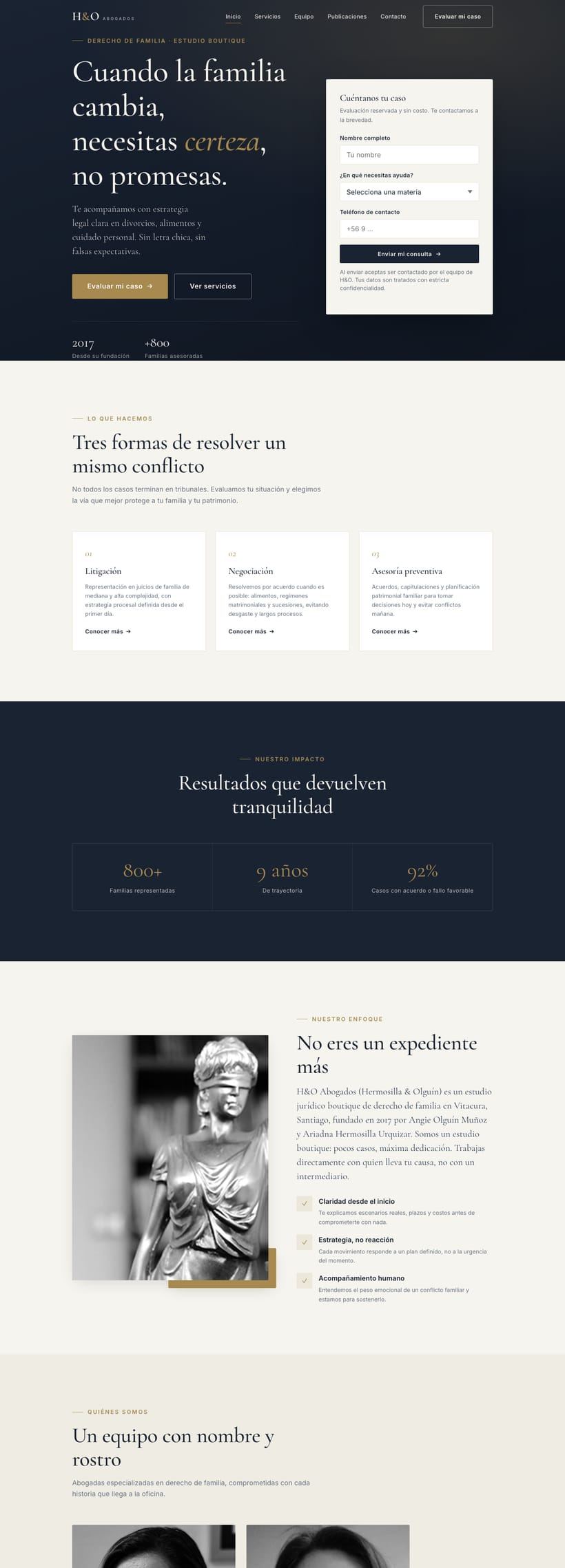 Captura del sitio de H&O Abogados
